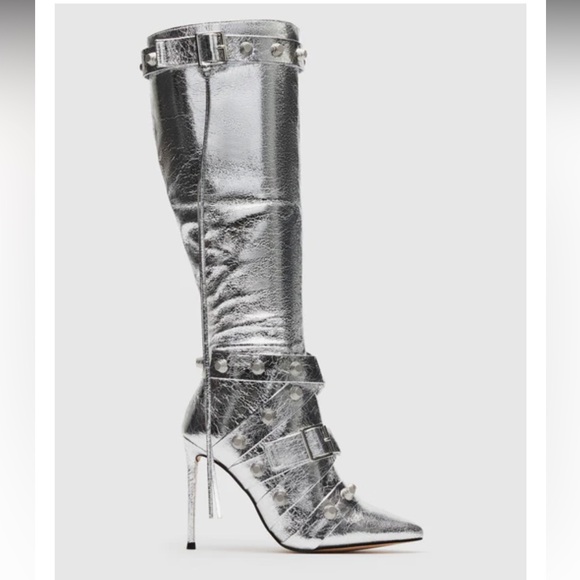 Steve Madden Fink Silver Boots - Picture 4 of 6